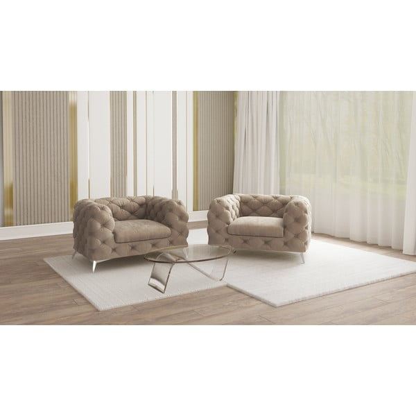 Hall-beež sametist tugitool Chelsea – Ropez-image-1