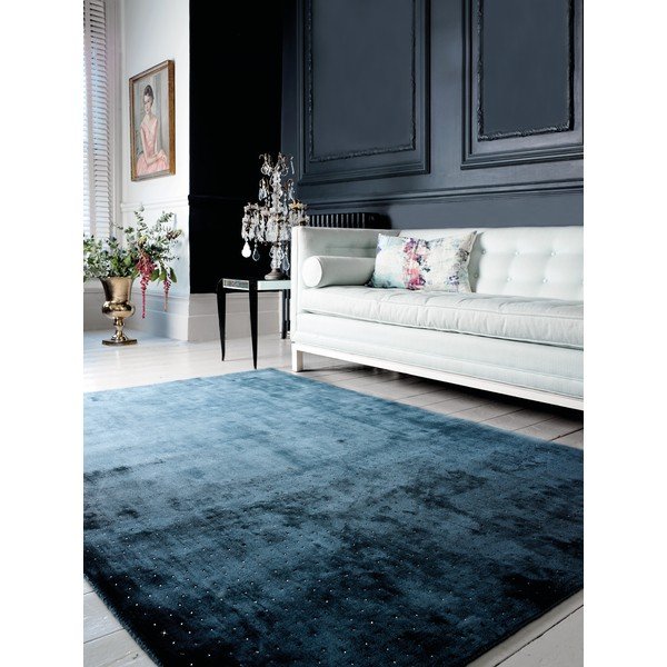 Tmavě modrý ručně tkaný koberec Flair Rugs Swarowski, 160 x 230 cm-image-3