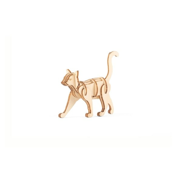 3D dřevěné puzzle s motivem kočky Kikkerland Cat