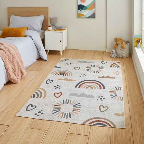 Kreem lastevaip 80x150 cm Vida Kids Rainbow - Think Rugs-image-1