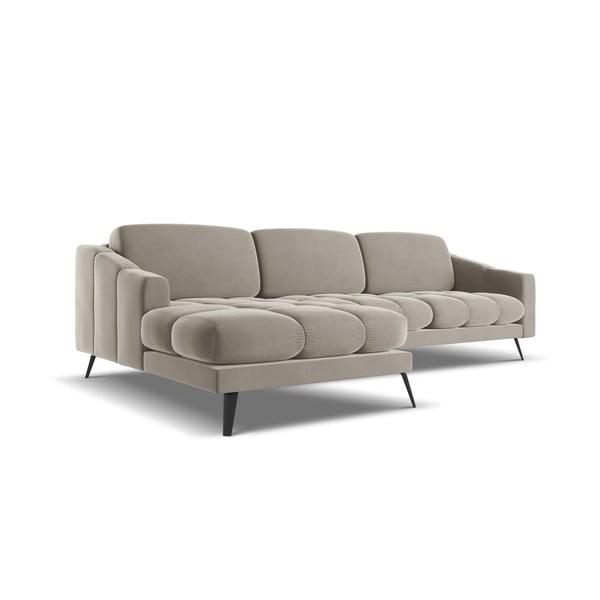 Beež sametne nurgadiivan (vasakpoolne nurk) Nalu - Makamii-image-2