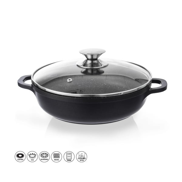 Pfluon Granit kleepumisvastane pott klaasist kaanega , ⌀ 28 cm Grande - Orion-image-2