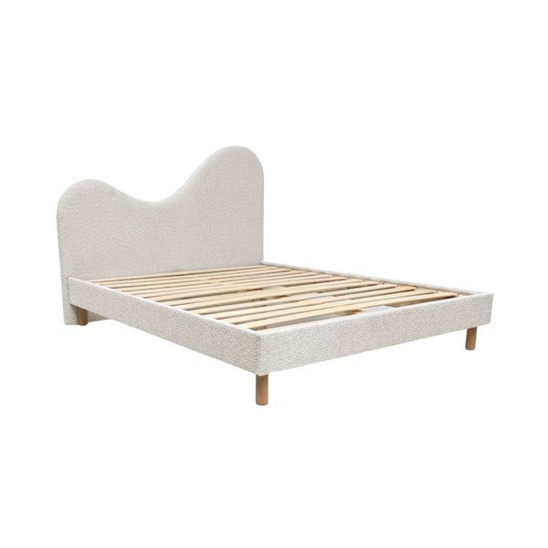 Valge polsterdatud kaheinimesevoodi liistudest raamiga 180x200 cm Celina - Bobochic Paris