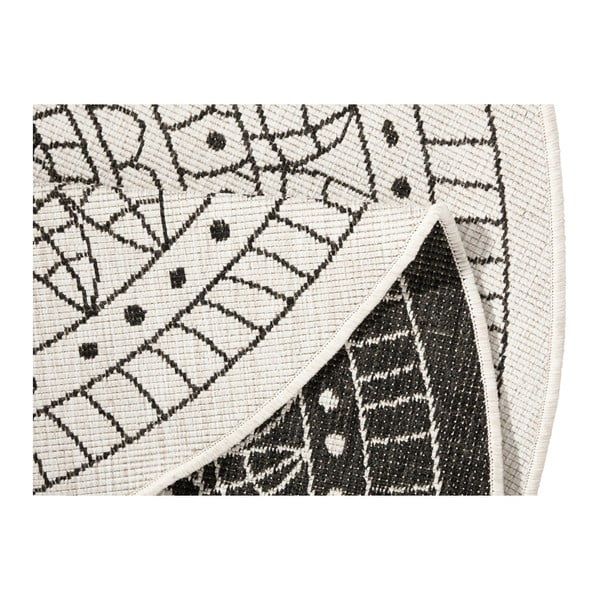 Must ja kreemjas välisvaip , ø 200 cm Porto - NORTHRUGS-image-3