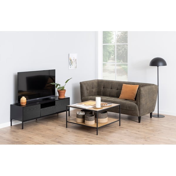 Must tuhkpuidu dekooriga telerilaud 140x45 cm Seaford - Actona-image-1