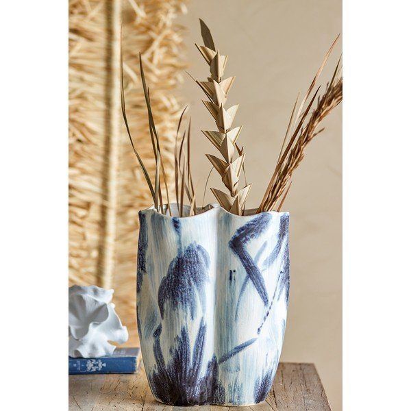 Must-valge kivikeraamikast vaas (kõrgus 37 cm) Elira - Bloomingville-image-1