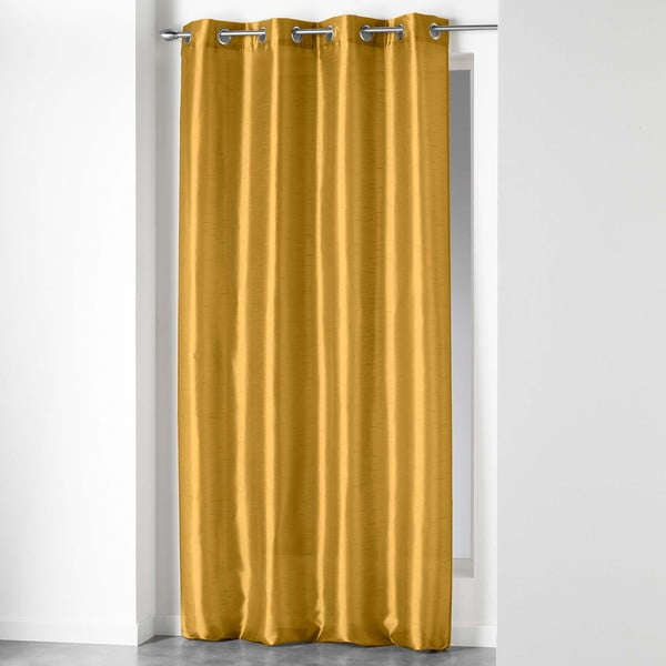 Kollane mikrosatiinist kardin 140x240 cm Shana - douceur d'intérieur
