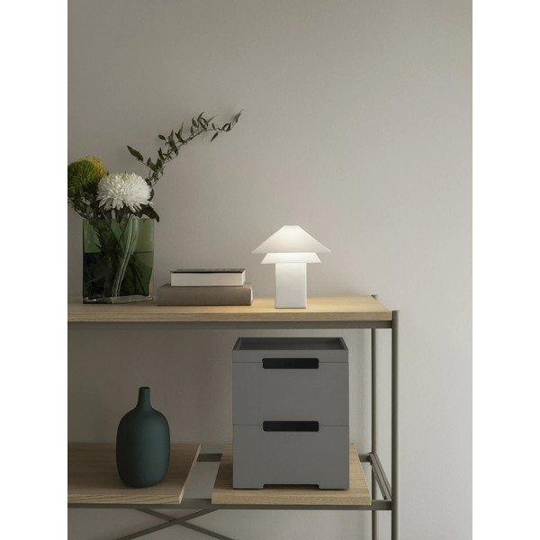 Valge LED-laualamp, millel on metallist varjund ja mille valgustugevust saab reguleerida (kõrgus 33,5 cm) Sanaka - Blomus-image-4