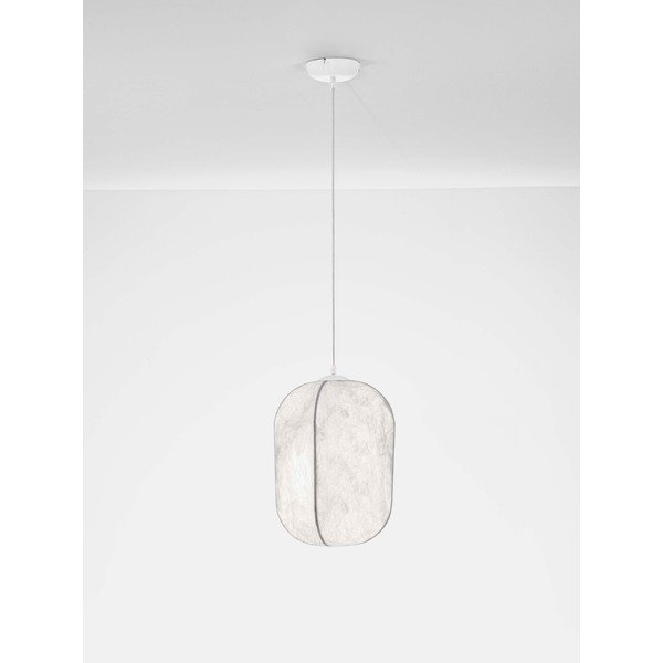 Valge metallist ripplamp tekstiilist varjuga, ø 30 cm Pierida - Nova Luce-image-2