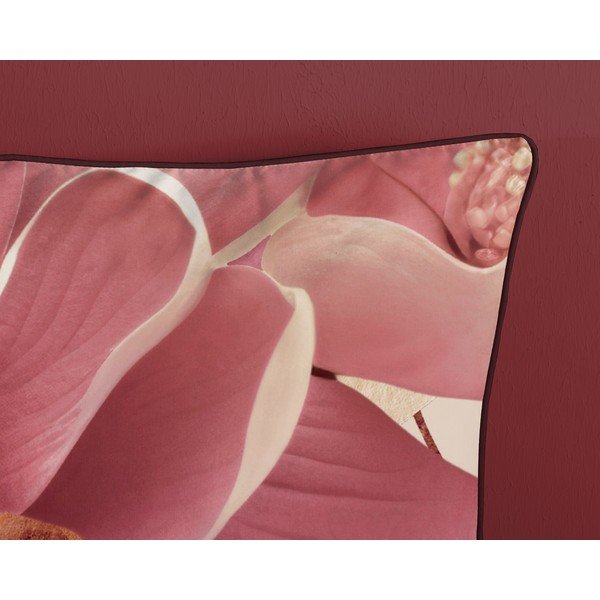 Roosa-beež pikendatud satiin-puuvillast voodipesu üheinimesevoodile 140x220 cm Chaja - Descanso-image-3