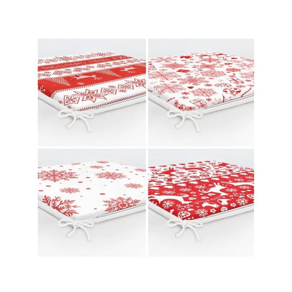 Jõulumotiiviga istmepadjad 4tk komplektis 40x40 cm Snowflakes - Mila Home-image-2