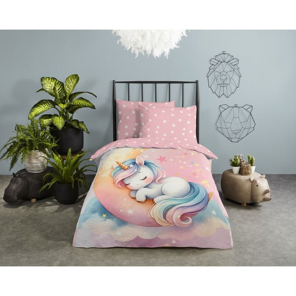 Roosa puuvillane laste voodipesu üheinimesevoodile 140x200 cm Molly - Good Morning-image-1