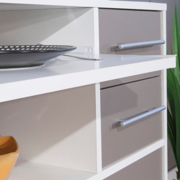 Šedý pojízdný kuchyňský úložný prostor s policemi TemaHome Marius-image-1