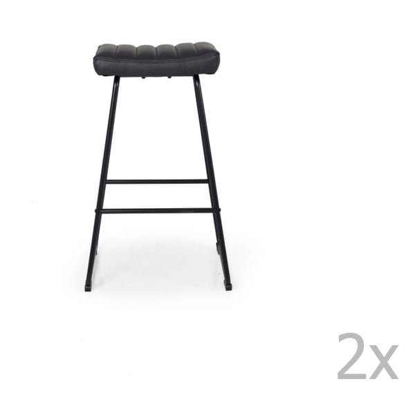 Sada 2 šedých barových židlí Tenzo Theo