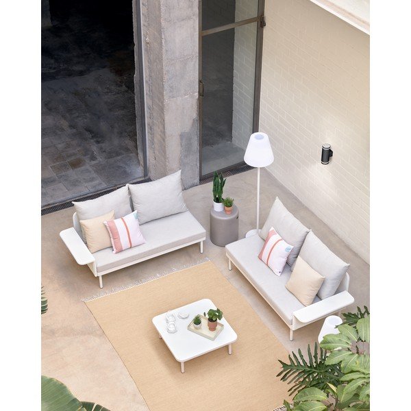 Valge alumiiniumist nurgadiivan koos lauaga Zaltana - Kave Home-image-4