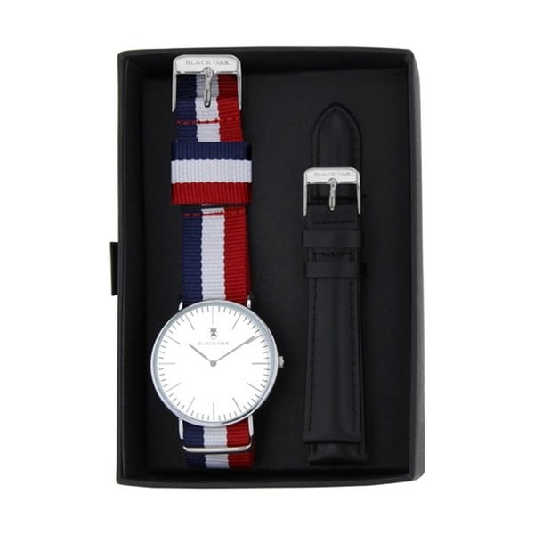 Set pánských hodinek Black Oak Stripe Tricolor s vyměnitelnými řemínky