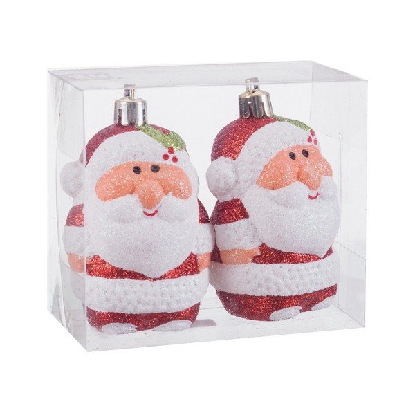 Jõulukaunistused 2 tk komplektis ø 5 cm Santa Claus - Casa Selección