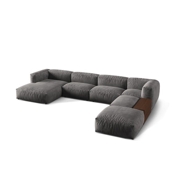 Hall bukleekangast modulaarne nurgadiivan (parem nurk/U) Martina - Micadoni Home-image-1