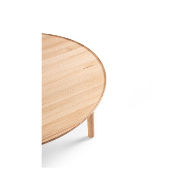 Ümmargune kohvilaud tammepuidust naturaalses värvitoonis ø 100 cm Mu - Gazzda-image-3