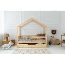 Männipuidust lahtikäiv majakujuline lastevoodi koos panipaigaga 120x200 cm Mila RMW - Adeko
