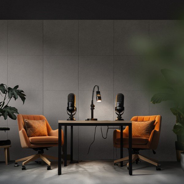 Kangast akustilised paneelid komplektis 2 tükki 60x60 cm Concrete II - Styler-image-2