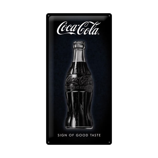Plechová cedule Black Coke, 25x50 cm