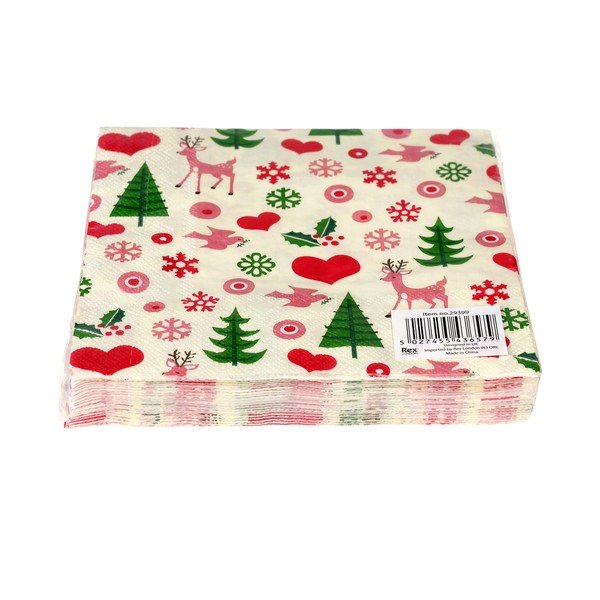 Salvrätikud komplektis 20 tk 25x25 cm 50s Christmas - Rex London-image-3