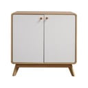 Valge madal kapp tammepuidust 75x75 cm Cassie - Støraa