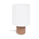 Valge ja naturaalset värvi tekstiilvarjundiga laualamp (kõrgus 28 cm) Eshe - Kave Home