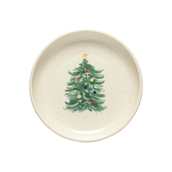 4 kreemjat magustoidutaldrikut komplektis jõulumotiiviga, kivikeraamikast, ø 16 cm Pacifica Christmas Tree - Casafina-image-4