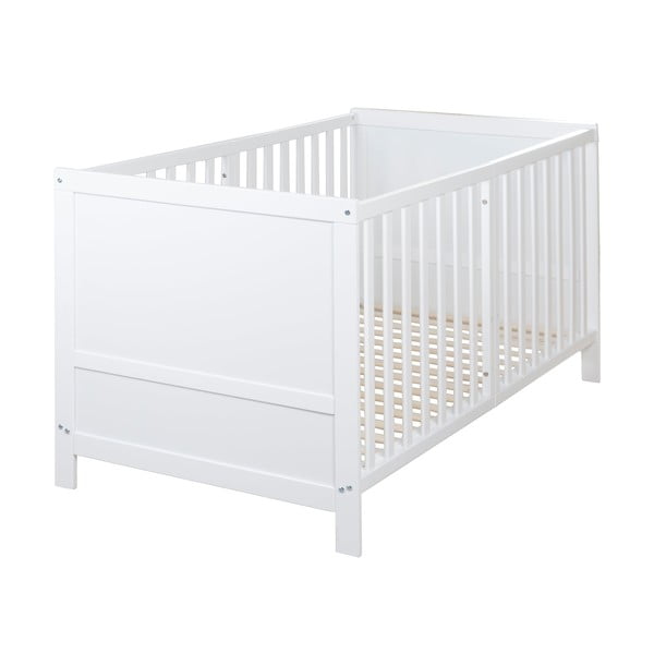 Valge reguleeritava kõrgusega võrevoodi 70x140 cm Easy Sleep - Roba-image-2