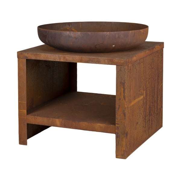 Roostetunud dekooriga puidutaldrikuga kamin - Esschert Design-image-1