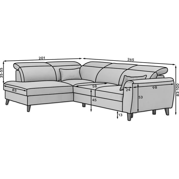 Beež sametist lahtikäiv/sahtliga nurgadiivan (parem nurk/L-kujuline) Noble – ELTAP-image-3