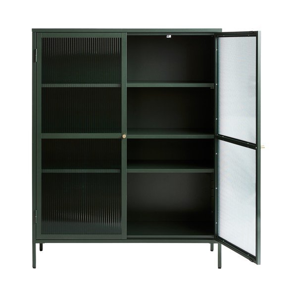 Roheline metallist vitriin Bronco, kõrgus 140 cm - Unique Furniture-image-3