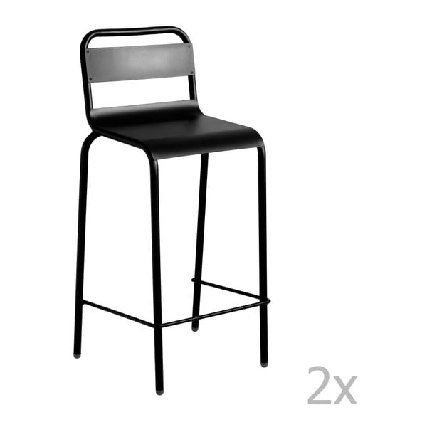 Sada 2 černých barových židlí Isimar Anglet