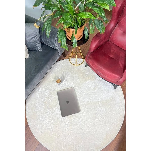 Valge pestav ümmargune vaip ø 100 cm Pelush White - Mila Home-image-1