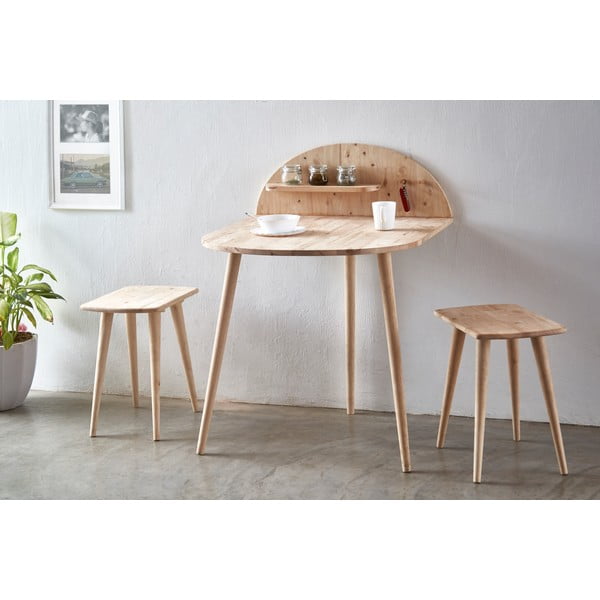 Söögilaud vastu seina koos riiuliga Ted - DEEP Furniture-image-1