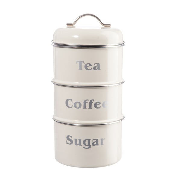 Sada 3 dóz Cream Tea, Coffee and Sugar, 14x28 cm