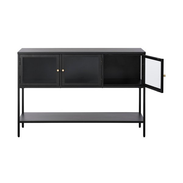 Must metallist vitriinkapp 132x88 cm Carmel – Unique Furniture-image-2