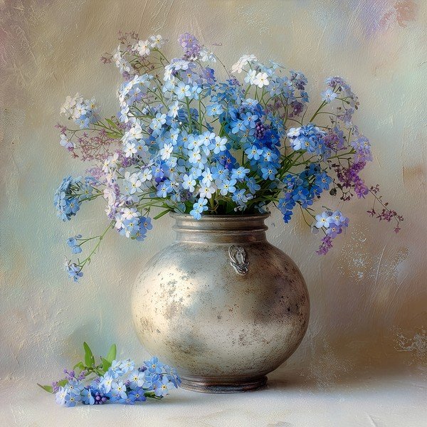 Trükitud pilt lõuendil 32x32 cm Forget-me-not - Styler
