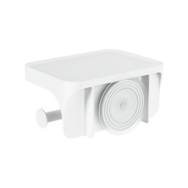 Valge isekinnituv tualettpaberihoidja, mis on valmistatud taaskasutatud plastikustFlex Adhesive - Umbra-image-2