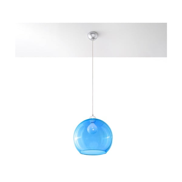 Sinine rippvalgusti klaasist varjuga ø 30 cm Bilbao - Nice Lamps