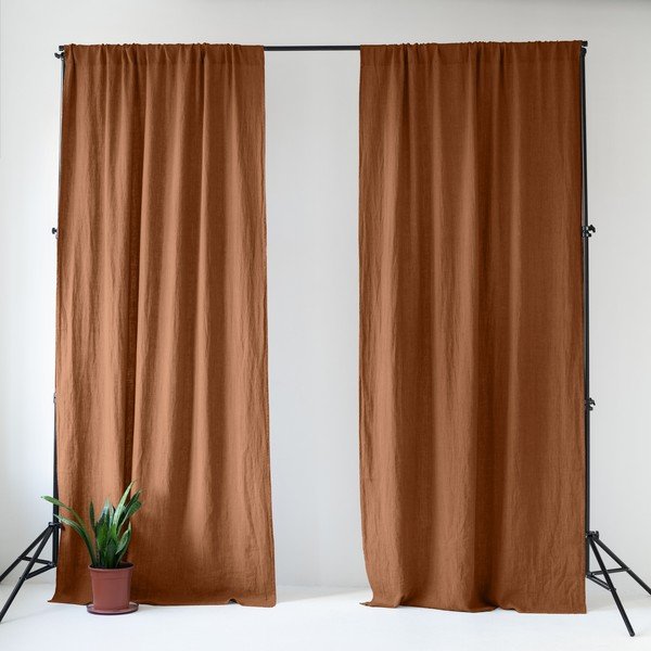Pruun linane kardin 140x300 cm Hazelnut - Linen Tales