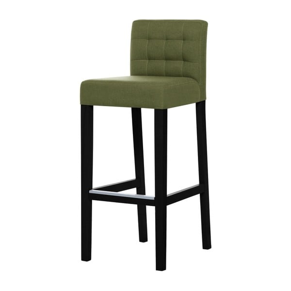 Zelená barová židle s černými nohami Ted Lapidus Maison Jasmin