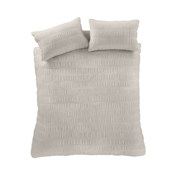 Beež voodipesu kaheinimesevoodile 200x200 cm Seersucker - Catherine Lansfield