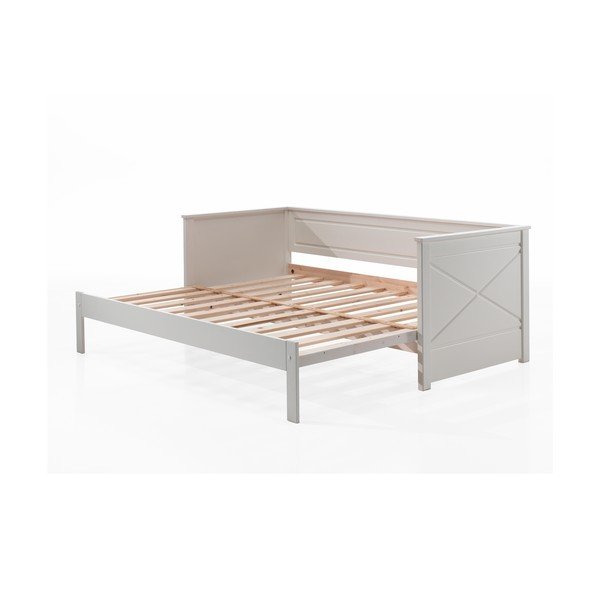 Valge lahtikäiva voodiga lastevoodi 180x200/90x200 cm PINO – Vipack-image-3