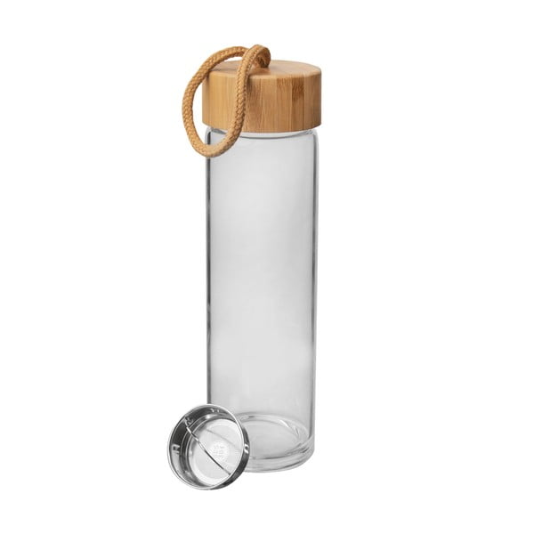 Klaasist veepudel bambusest kaanega , 450 ml - Orion