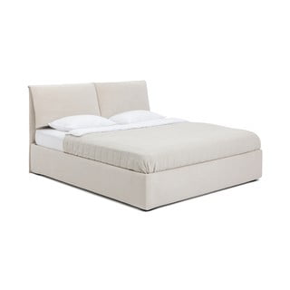 Beež polsterdatud kaheinimesevoodi koos madratsi, voodipõhja ja panipaigaga 160x200 cm Thessa Pillow - Bonami Selection