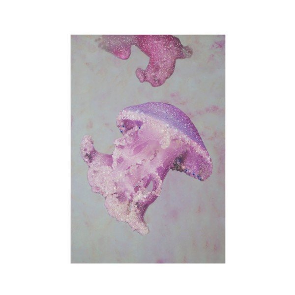 Ručně malovaný obraz v rámu z borovicového dřeva Mauro Ferretti Medusa Purple, 80 x 120 cm