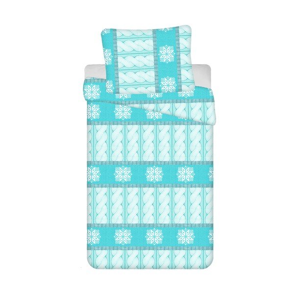 Türkiissinine pikendatud krepp voodipesu 140x220 cm Fajera - Jerry Fabrics